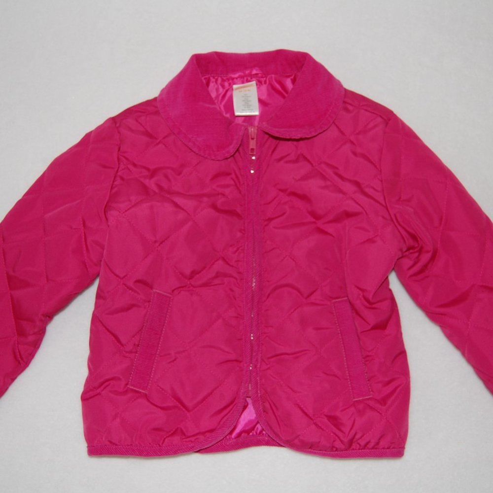 Gymboree Girls Size XS (Age 3-4) Quilted Wind Jacket with Corduroy Collar